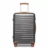 British Traveller Maleta de Cabina 74,5CM Maleta de Viaje Rígida con Cerradura TSA (Gris)