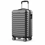 NUMADA - Maleta de Viaje Cabina 55x36x19cm (30L) Upfly XS con Cierre de Combinación y 4 Ruedas Dobles 360. Maleta de Mano Rígida Resistente, Ligera con Interior Compartimentado | Gris