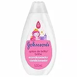 JOHNSON'S Baby Acondicionador Gotas de Brillo (1x500 ml), acondicionador pelo con aceite de argán, realza el brillo natural del pelo de tu bebé, con Fórmula No Llores Más