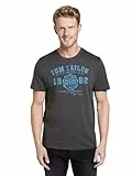 TOM TAILOR Hombre Camiseta con logotipo impreso 1008637, 10899 - Tarmac Grey, XXL