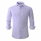 RUMAOZIA Camisa de negocios para hombre, monocolor, camisa informal, elástica, manga larga, corte regular, traje fácil de planchar, camisa con botones, camisa formal, camisa de verano ligera, O