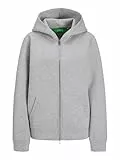 JJXX Jxemma LS Scuba Hood Swt Chaqueta Deportiva, Gris Claro, S Mujeres