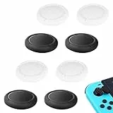 4 Pares Agarres para el Pulgar, Thumb Grip Set, Tapones para Joystick para Nintendo Switch, Switch Lite y Controlador OLED de Switch(4 Negros + 4 Blancos)