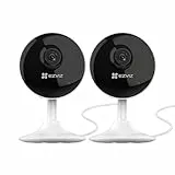 EZVIZ Kit de 2 Camaras de Vigilancia Interior 1080p IP Cámara de Seguridad con Visión Nocturna, 2.4GHz Wi-Fi Detección de Movimiento, Audio Bidireccional, Monitor de Bebé, C1C 2PK