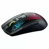 Roccat Burst Pro Air-Ratón de juego óptico RGB inalámbrico ultraligero y simétrico con sensor óptico Owl-Eye de 19 000 ppp, interruptores ópticos, rueda ROCCAT Titan Wheel y 81 gramos de peso, Negro