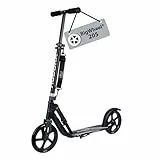 HUDORA Scooter BigWheel 205 - Rodillo de aluminio estable - Patinete urbano ajustable y plegable con soporte - Patín deportivo para niños y adultos hasta 100kg