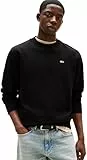 Tommy Jeans TJM Reg S Flag Crew Dm0dm20741 Sudadera de Cuello Redondo Hombre, Negro (Black), M