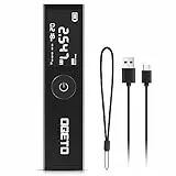 Medida Láser Recargable,OGETO Herramienta de Medición Láser Portátil, Material de Aleación, Pantalla Retroiluminada Negra, Unidad M, Modo Pitagórico, Distancia de Medida, área y Volumen