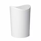 Tatay Papelera Baño con Tapa Basculante | Capacidad 6L | Diseño Compacto y Moderno | Material Resistente y Fácil de Limpiar | Fabricado en España | Medidas 19 x 19 x 28 cm - Blanco