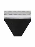 Calvin Klein Pack de 3 Braguitas Tipo Bikini de Algodón Elástico para Mujer, Multicolor (Black/White/Grey Heather), M