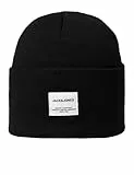 JACK & JONES Jaclong Knit Beanie, Gorro de Punto Hombre, Negro (Black), Talla única