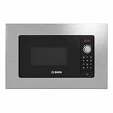 Bosch - Microondas Integrable, 60 cm, 8 programas automáticos, Display LED, Acero, BEL623MS3