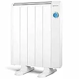 Orbegozo RRE 810 A, Emisor térmico bajo consumo, 800 W, 5 elementos reales, Aluminio, mando a distancia, funcionamiento programable,botón de desconexión total, pared o pie, color blanco