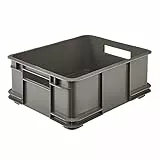 keeeper Contenedor de almacenamiento con asas, Euro-Box L, Procyclen, 20,5 l, Bruno Eco Line, Eco-Gris