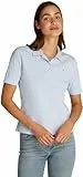 Tommy Hilfiger Polo de Manga Corta para Mujer Regular Fit, Azul (Breezy Blue), M