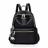 Aucuu Mochila para mujer, mochila de moda para mujer, mochila casual de nailon ligero, mochila escolar, mochila de viaje antirrobo para mujeres y niñas, Negro, 32 * 25 * 11cm
