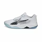 PUMA Eliminate Power Nitro II - Tenis Unisex para Interiores, Puma Blanco Puma Negro Nitro Azul, 43 EU