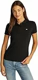 Tommy Jeans Polo de Manga Corta Mujer Slim Essential elástico, Negro (Black), XL