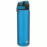 ion8 Botella Agua, 500ml, a Prueba de Fugas, Fácil de Abrir, Cerradura Segura, Apta para Lavavajillas, Sin BPA, Asa de Transporte, Fácil de Limpiar, Neutro en Carbono, Azul