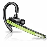 Thunelec Auriculares Manos Libres, 90 Horas aptx Auricular Bluetooth Mono con Doble Mic Cancelación de Ruido, Conexión Dual, Botón Mudo, Auriculares Manos para Camioneros, Negocios y Deporte, Amarillo