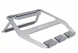 Amazon Basics Soporte plegable de aluminio para ordenador portátil de hasta 38 cm (15 pulgadas), Plateado