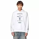 Diesel S-GINN-HOOD-K36 Felpa Sudadera, Bright White, L para Hombre