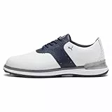 PUMA Avant, Golf Shoe Hombre, White-Deep Navy-Speed Blue, 39 EU