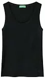 United Colors of Benetton Camiseta sin Mangas, Negro, L