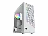 Oversteel - Iridium Caja Pc Gaming Compatible con Placas ATX, Micro ATX e ITX, Ventilador 120mm A-RGB Incluido, Frontal Mallado, 2 Filtros Antipolvo, Cristal Lateral Templado, USB 3.0, Color Blanco