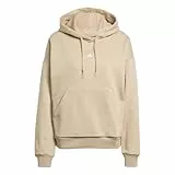 adidas Mujer Essentials Small Logo Feel Cozy Hoodie, Warm Sandstone/White, L