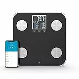 WottoCare - Báscula Digital Profesional Inteligente IMC, Análisis 18 Mediciones: Peso, Grasa Corporal, Muscular, Bluetooth, App AiFit, Bascula de Baño Pantalla Pro, Memoria 9 Users, Color: Negro