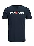 JACK & JONES Jjecorp Logo tee SS Crew Neck Noos, Camiseta Hombre, Azul (Navy Blazer Detail: Slim Fit), X-Large