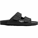 Pepe Jeans Bio Royal Double M, Sandalia Hombre, Negro, 44 EU