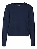 VERO MODA Vmfantastic LS O-Neck Button Pull Ga Boo Jersey de Punto, Azul Marino, S para Mujer