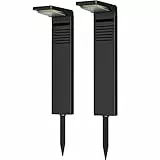 OUSFOT Luces Solares LED Exterior Jardin, 30 LED Foco Solar Exterior Impermeable IP65, Luces Solares con 2 modos de iluminación en el suelo para Jardín, Patio, Camino- 2PCS
