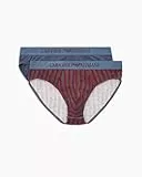 EMPORIO ARMANI 2-Pack Brief Calzoncillos, Vert.Stripes/Vintage, L para Hombre