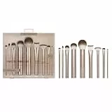 REAL TECHNIQUES - Set de Brochas para Maquillaje - Au Naturale Makeup Brush Set - 9 Pinceles para Aplicar Polvos, Líquidos y Cremas - Tamaño Grande - Apta para Rostro y Contorno de Ojos