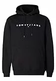 Tommy Jeans Sudadera Hombre Linear Logo con Capucha, Negro (Black), L