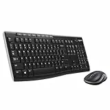 Logitech MK270 Combo Teclado y Ratón Inalámbrico para Windows, 2,4GHz Inalámbrico, Ratón Compacto, 8 teclas multimedia y de acceso directo, 2 años de batería, PC, PC Portátil, QWERTY Español - Negro