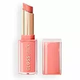 Revolution Pout Lip Gloss, Brillo Labial de Alta Cobertura con Ácido Hialurónico y Vitamina E, Vegano y Libre de Crueldad, 3g, Shimmer Peach Sorbet Nude