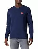 Wrangler Sign Off Crew Sudadera, Navy, M para Hombre
