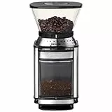 Cuisinart Molinillo de café, uso doméstico, 4-18 tazas, 8 posiciones de molido, Diferentes intensidades de infusión - espresso, cold brew, latte, cappuccino, Fresa Acero Inoxidable
