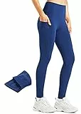 Libin Mujer Invierno Leggins Termicos Pantalones Impermeable Mallas Termicas Cálido Elásticos Pantalon de Senderismo con Bolsillos, Azul Marino, L