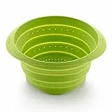 Lékué Colador de silicona plegable/colapsable, Verde, 23 cm
