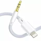 layajia Cable Auxiliar Coche para iPhone, Cable Aux i Phone, [MFi Certificado] Adaptador Audio Auxiliar Lightning a Jack 3,5mm Compatible con iPhone 14/13/12/11/Autorradio/Auriculares/Altavoces-1.2M