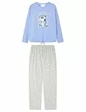 Women'secret Pijama de Manga Pantalón Largo Colección Multilicense Campus, Blue Print, M para Mujer