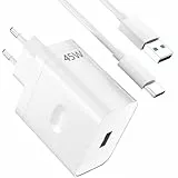 45W Cargador USB y Cable USB C para OPPO A60 A80,SUPERVOOC Carga Rápida Adaptador Cargador y Tipo C Cable 1Metro para OPPO Reno14F 13F 12F Find N2 N3 Flip OPPO A5 A3 Pro F29 A79 A40 Pad realme 14 Pro