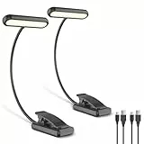 iFalarila 2 Piezas Luz Lectura Recargable, 12 LED Luz para Leer en la Cama 360° Ajustable Lampara Lectura [RA95] Lampara para Leer en La Cama para Lectores Noche, E-Reader, Estudio, Cama, Libro