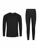 DANISH ENDURANCE Conjunto Térmico para Hombre y Mujer, Camiseta y Pantalon en Materiales Reciclados, Negro, M