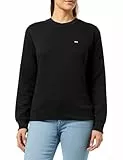 Tommy Jeans Tjw Reg S Flag Crew Dw0Dw19959 Sudadera sin Botones, Black (Black), XS para Mujer